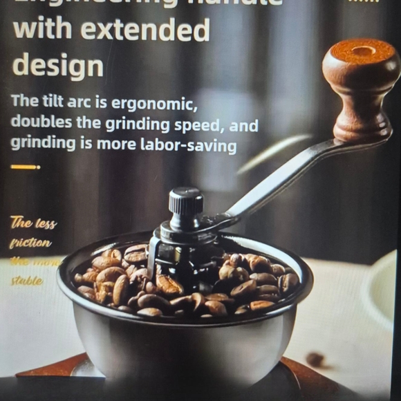 Vintage Coffee Grinder with Drawer - Brown and Silver - Picture 2 of 7